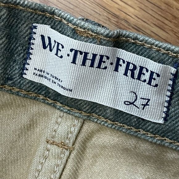 FREE PEOPLE Illusions Printed Relaxed Jeans Size 27 Indigo Combo NEW Boho Barrel - Picture 7 of 15